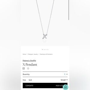 SOLD Tiffany silver X pendant